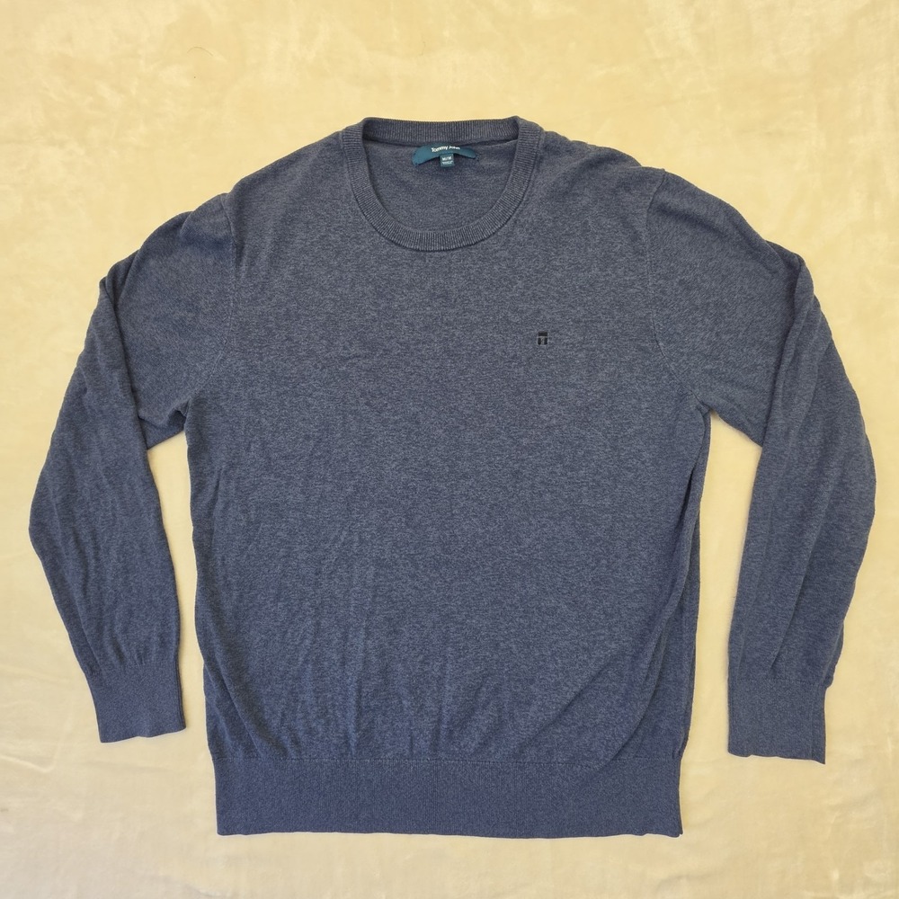 Tommy John Sweater Mens Medium Blue Crew Neck Cotton Modal Lightweight Pullover